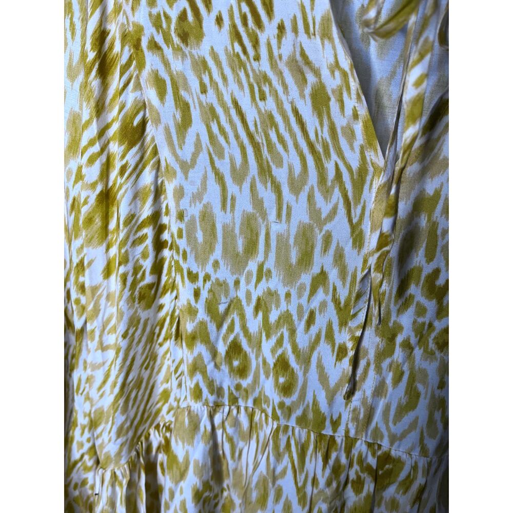 ANINE BING Madison Tiered Leopard Printed Silk Blend Long Sleeve Mini Dress M - Picture 9 of 9